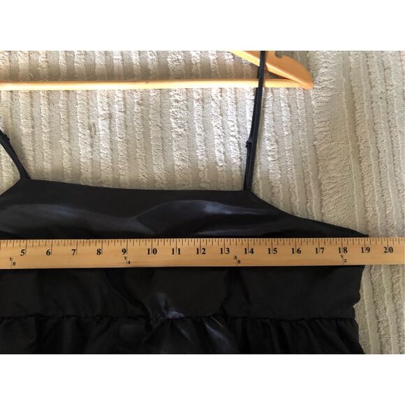 A New Day Women's Size L Tiered Taffeta Tank Top Black - Picture 9 of 12